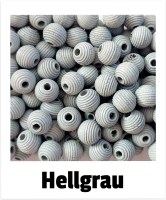 Rillenperlen 10mm hellgrau